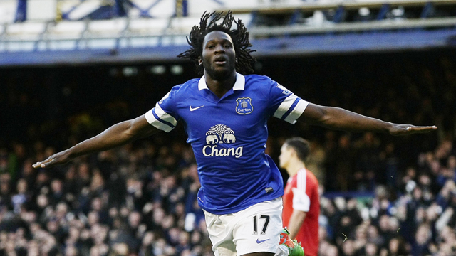 Football - Everton v Southampton - Barclays Premier League - Goodison Park - 29/12/13 Romelu Lukaku celebrates after scoring the second goal for Everton Mandatory Credit: Action Images / Craig Brough Livepic EDITORIAL USE ONLY. No use with unauthorized audio, video, data, fixture lists, club/league logos or ìliveî services. Online in-match use limited to 45 images, no video emulation. No use in betting, games or single club/league/player publications.  Please contact your account representative for further details.